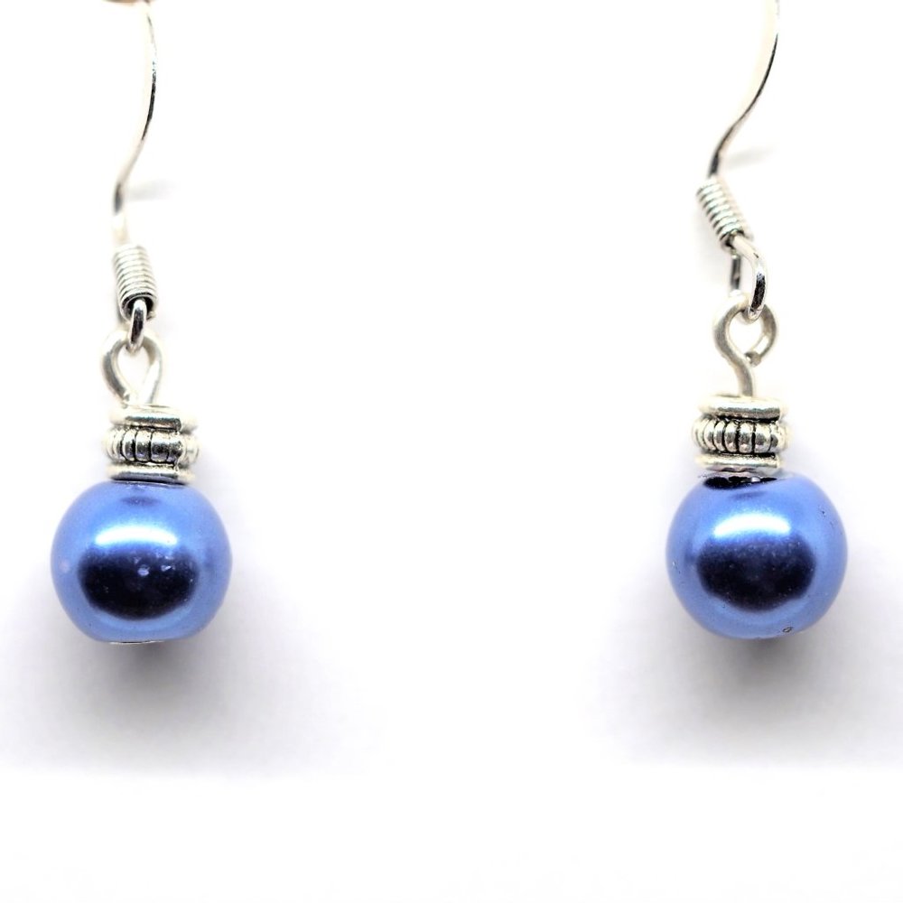 Blue Satin Ornament Earrings
